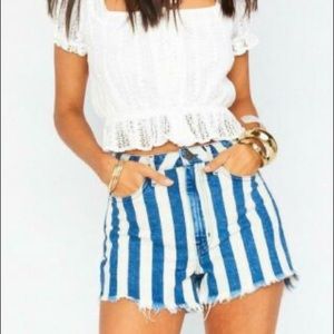 NWOT Mumu Arizona Striped High Waisted Shorts - 26